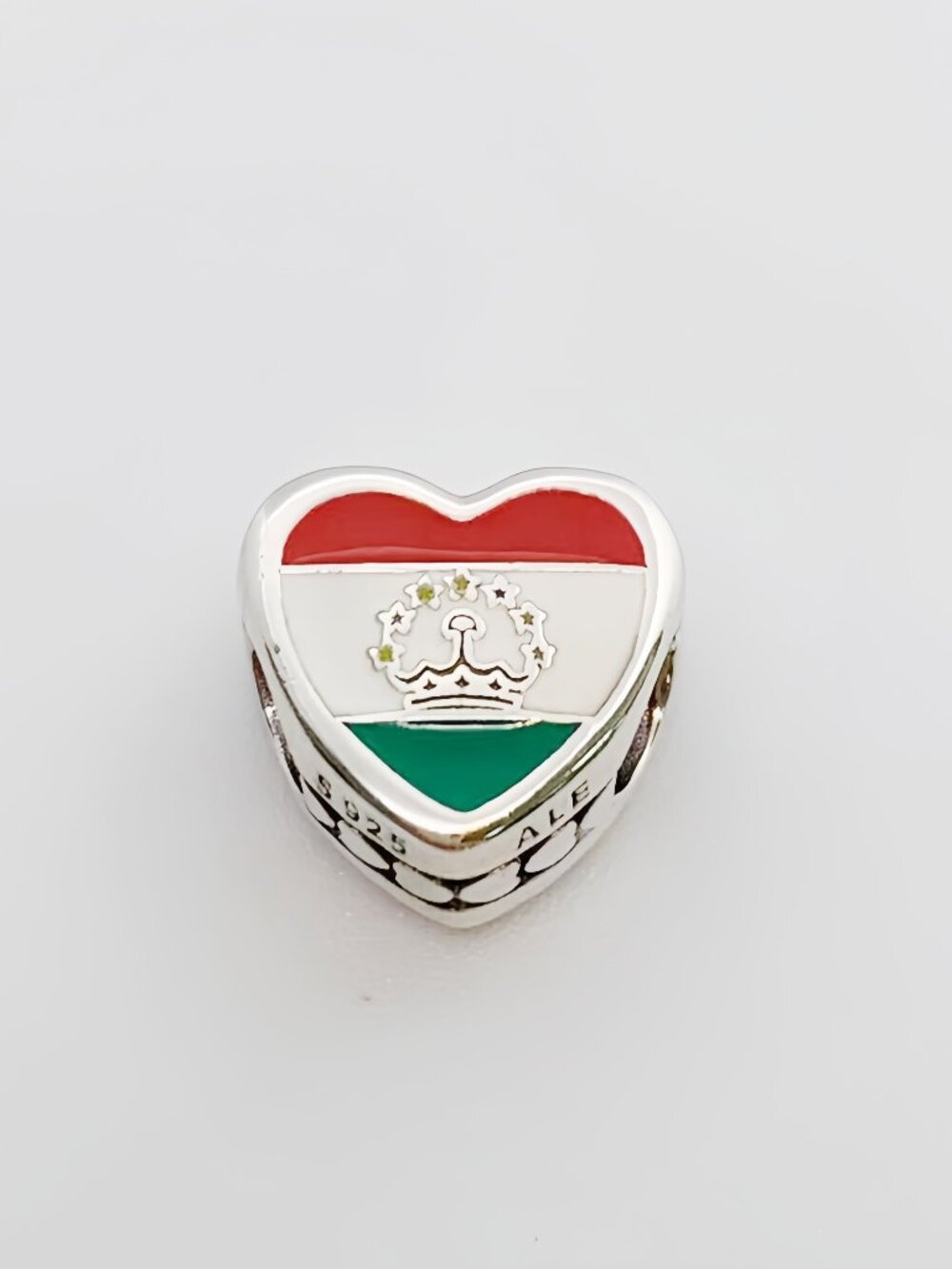 Pandora Tajikistan Flag Heart Charm